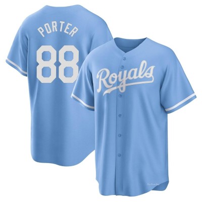 Men's Logan Porter Kansas City Royals Replica Light Blue 2022 Alternate Jersey