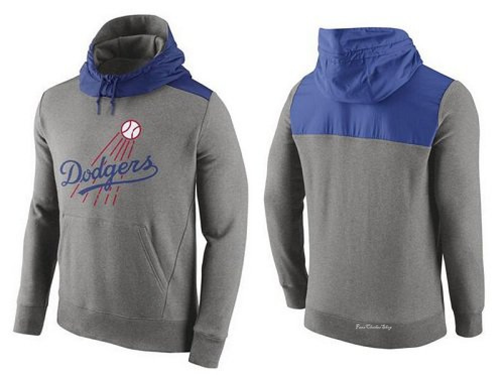 Men's Los Angeles Dodgers Gray Cooperstown Collection Hybrid Pullover Hoodie