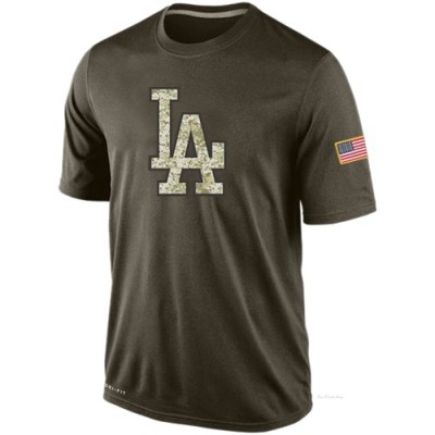 Men's Los Angeles Dodgers Olive Dri-Fit Salute To Service KO Performance T-Shirt
