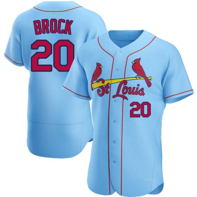 Men's Lou Brock St. Louis Cardinals Authentic Light Blue Alternate Jersey