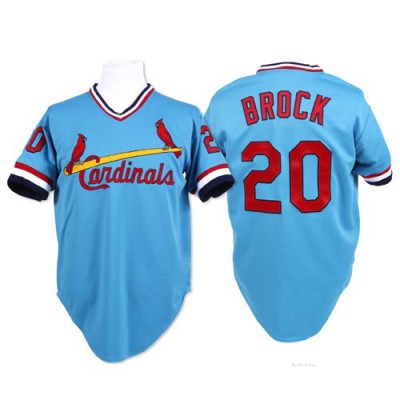 Men's Lou Brock St. Louis Cardinals Replica Blue Throwback Jersey