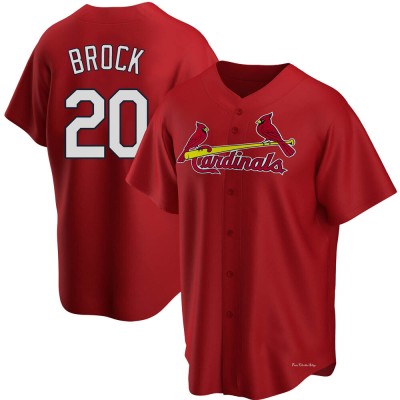 Men's Lou Brock St. Louis Cardinals Replica Red Alternate Jersey