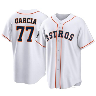 Men's Luis Garcia Houston Astros Replica White 2022 World Series Home Jersey
