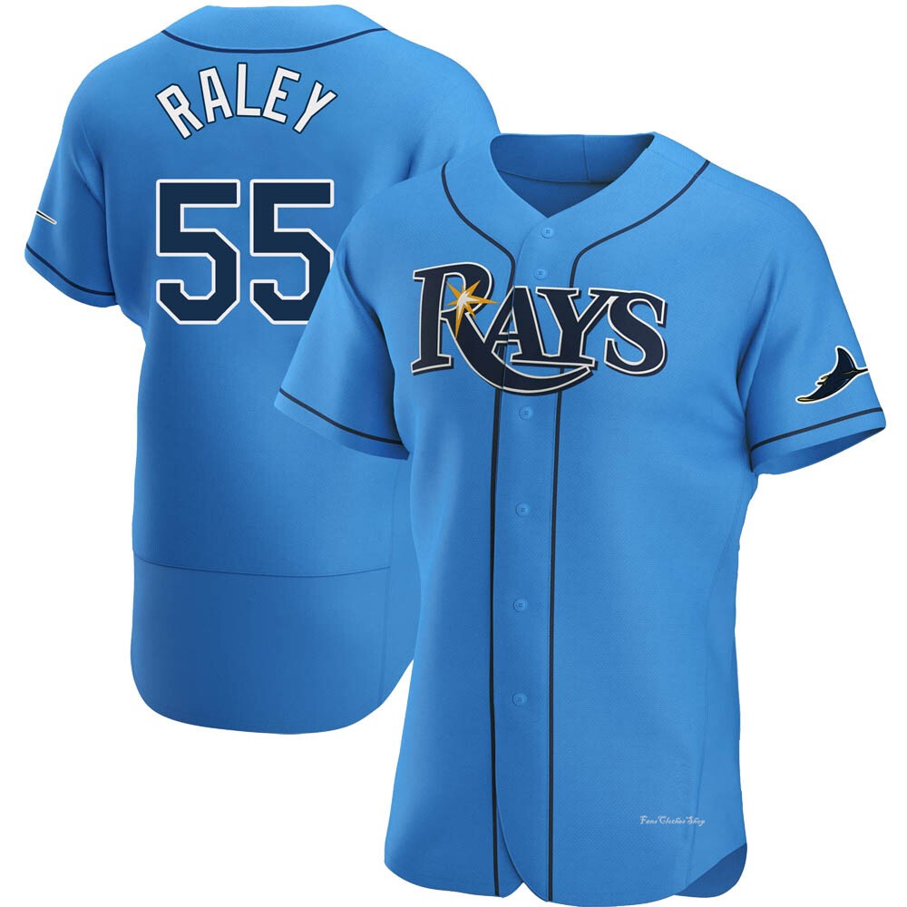 Men's Luke Raley Tampa Bay Rays Authentic Light Blue Alternate Jersey