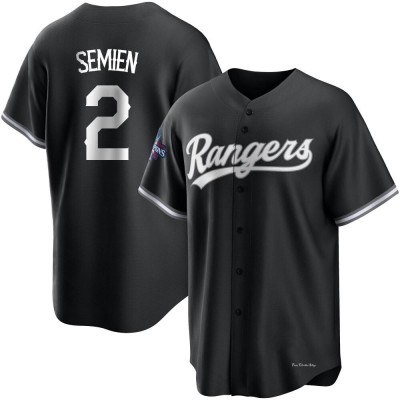 Men's Marcus Semien Texas Rangers Replica White Black 2023 World Series Champions Jersey