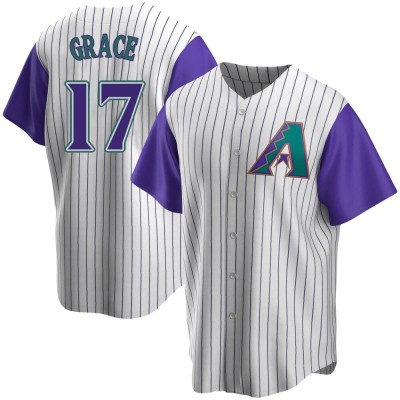 Men's Mark Grace Arizona Diamondbacks Replica Cream/Purple Alternate Cooperstown Collection Jersey