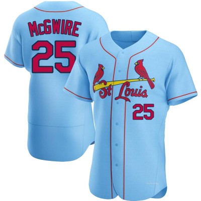Men's Mark McGwire St. Louis Cardinals Authentic Light Blue Alternate Jersey