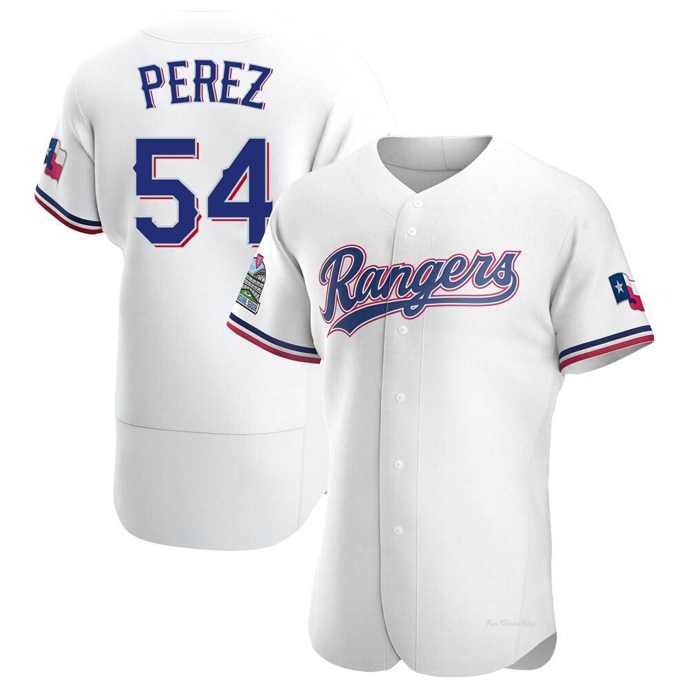 Men's Martin Perez Texas Rangers Authentic White Home Jersey