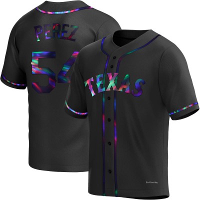 Men's Martin Perez Texas Rangers Replica Black Holographic Alternate Jersey