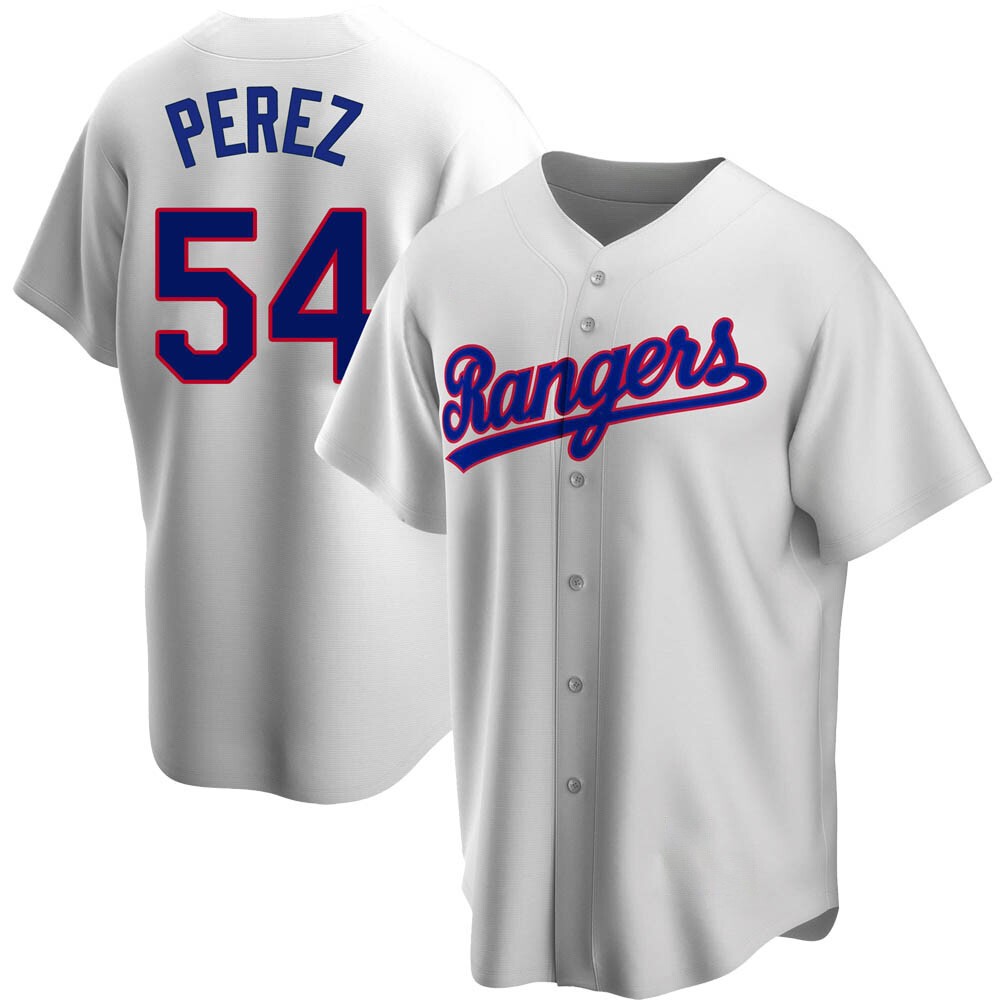 Men's Martin Perez Texas Rangers Replica White Home Cooperstown Collection Jersey