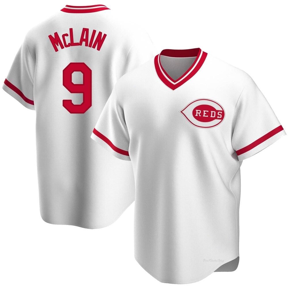 Men's Matt McLain Cincinnati Reds Replica White Home Cooperstown Collection Jersey