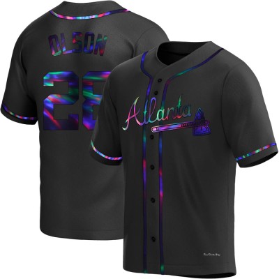 Men's Matt Olson Atlanta Braves Replica Black Holographic Alternate Jersey