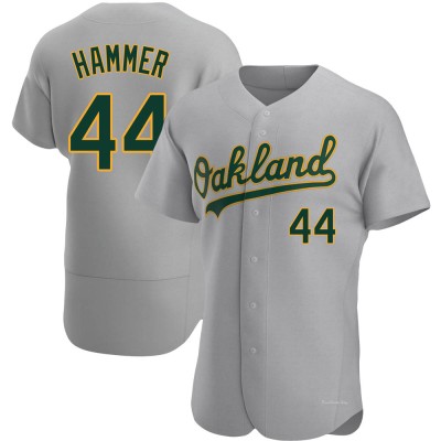 Men's Mc Hammer Oakland Athletics Authentic Gray Road Jersey