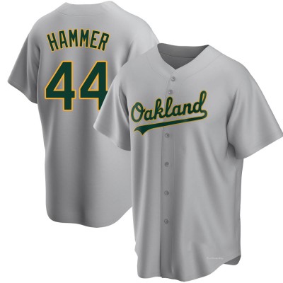 Men's Mc Hammer Oakland Athletics Replica Gray Road Jersey