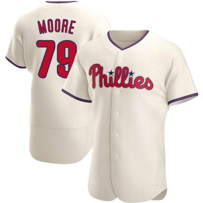 Men's McKinley Moore Philadelphia Phillies Authentic Cream Alternate Jersey