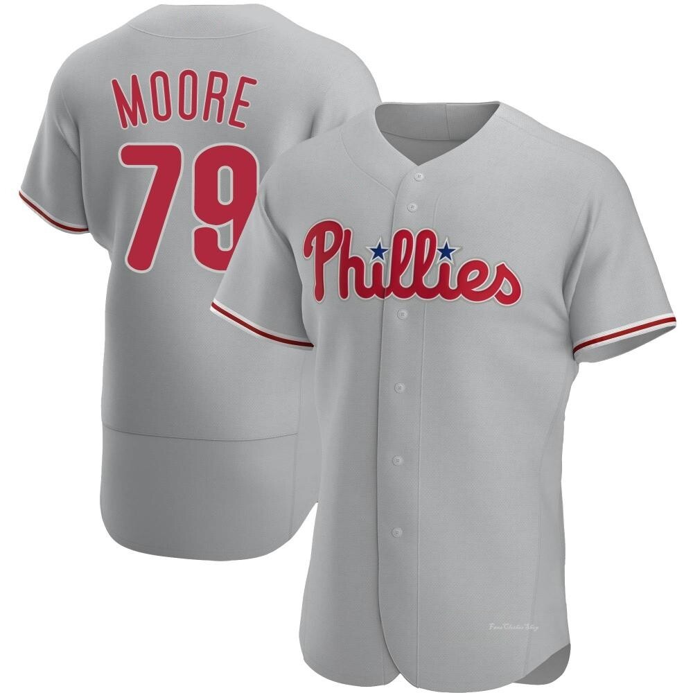 Men's McKinley Moore Philadelphia Phillies Authentic Gray Road Jersey