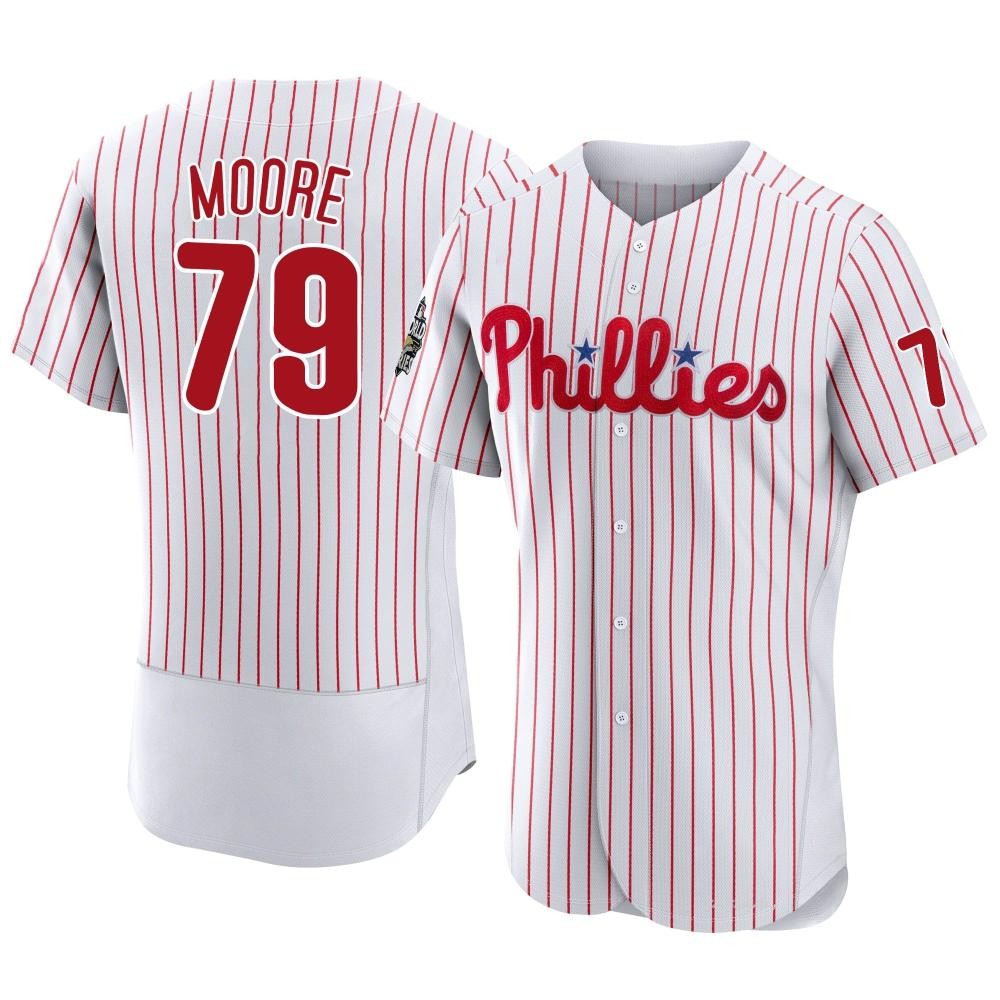 Men's McKinley Moore Philadelphia Phillies Authentic White 2022 World Series Home Jersey