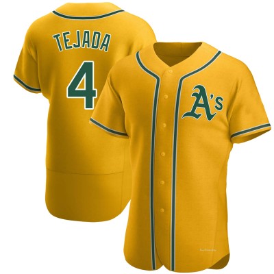 Men's Miguel Tejada Oakland Athletics Authentic Gold Alternate Jersey