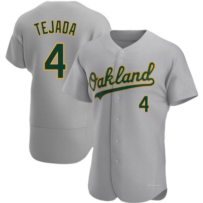 Men's Miguel Tejada Oakland Athletics Authentic Gray Road Jersey