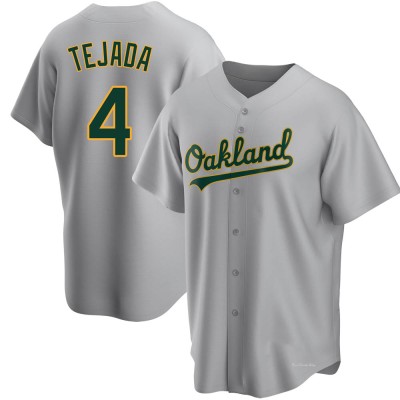 Men's Miguel Tejada Oakland Athletics Replica Gray Road Jersey