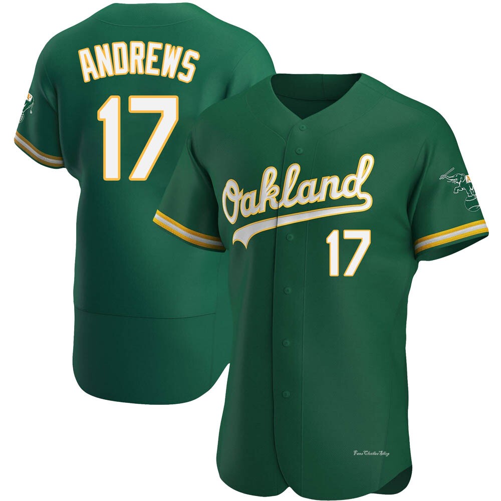 Men's Mike Andrews Oakland Athletics Authentic Green Kelly Alternate Jersey