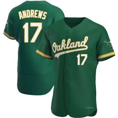 Men's Mike Andrews Oakland Athletics Authentic Green Kelly Alternate Jersey