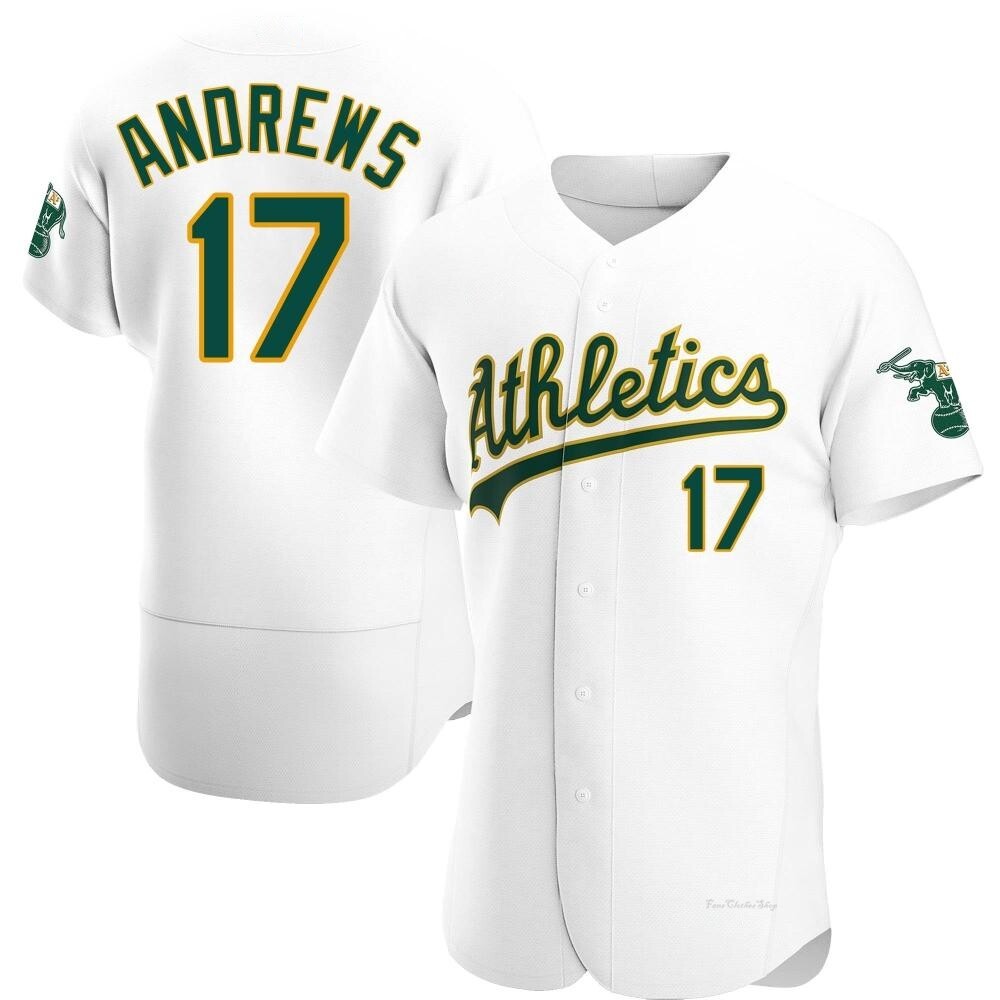 Men's Mike Andrews Oakland Athletics Authentic White Home Jersey