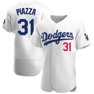Men's Mike Piazza Los Angeles Dodgers Authentic White Home Jersey