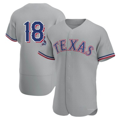 Men's Mitch Garver Texas Rangers Authentic Gray Road 2023 World Series Champions Jersey