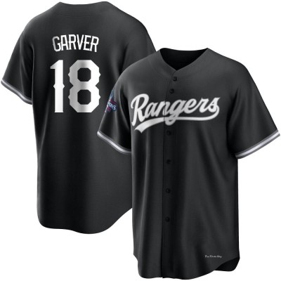 Men's Mitch Garver Texas Rangers Replica White Black 2023 World Series Champions Jersey