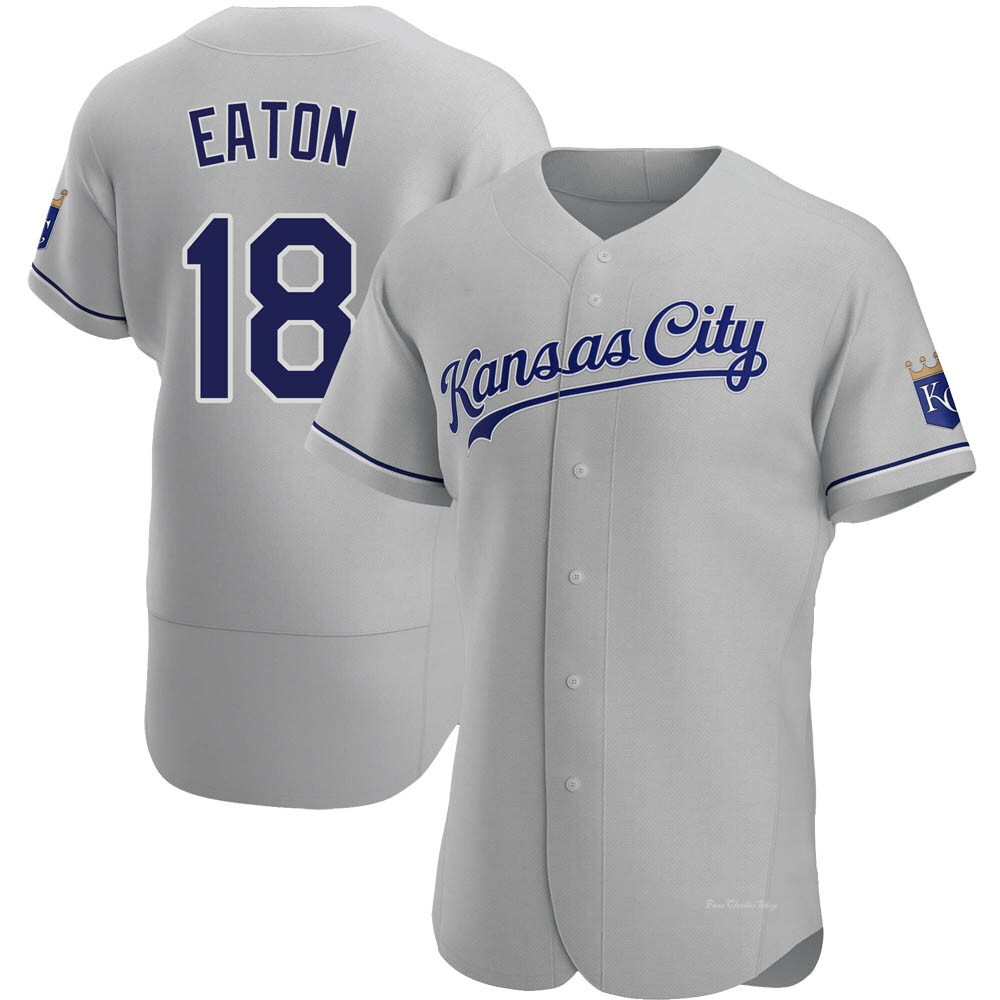 Men's Nate Eaton Kansas City Royals Authentic Gray Road Jersey