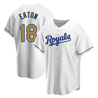 Men's Nate Eaton Kansas City Royals Replica Gold White Home Jersey