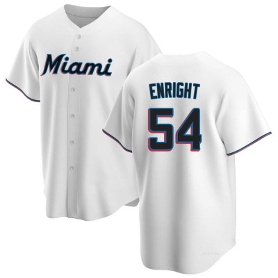 Men's Nicholas Enright Miami Marlins Replica White Home Jersey