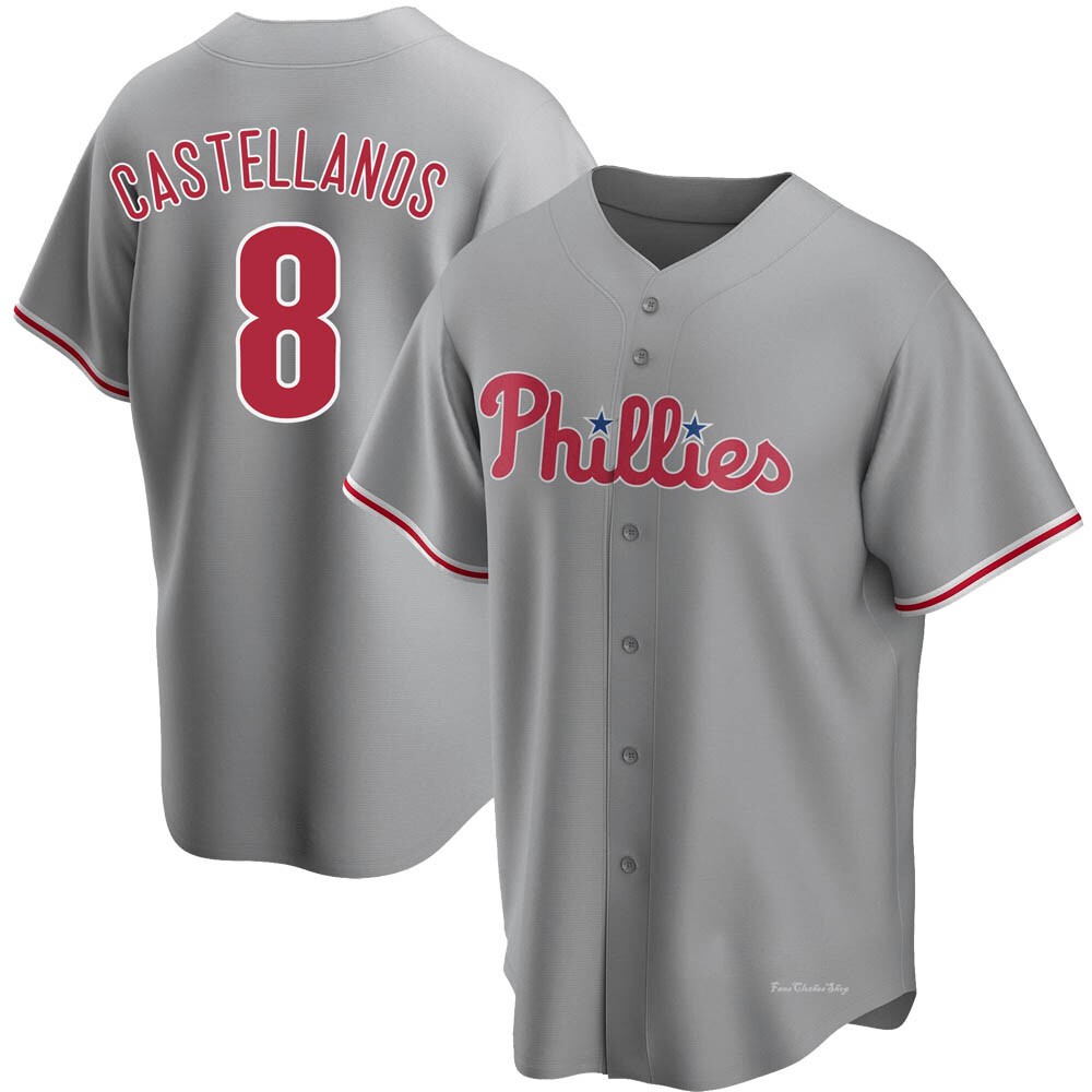 Men's Nick Castellanos Philadelphia Phillies Replica Gray Road Jersey