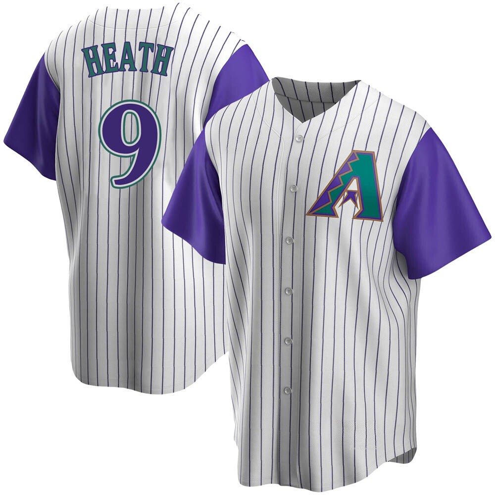 Men's Nick Heath Arizona Diamondbacks Replica Cream/Purple Alternate Cooperstown Collection Jersey