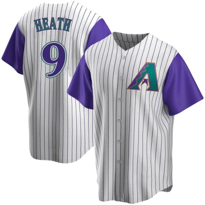 Men's Nick Heath Arizona Diamondbacks Replica Cream/Purple Alternate Cooperstown Collection Jersey