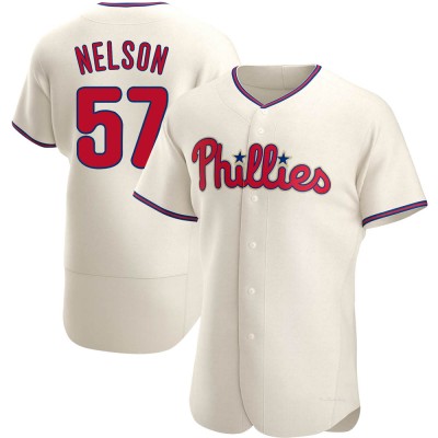 Men's Nick Nelson Philadelphia Phillies Authentic Cream Alternate Jersey