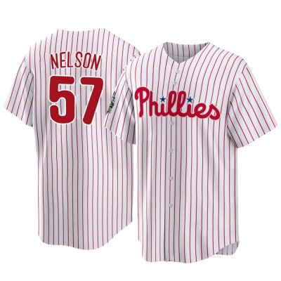 Men's Nick Nelson Philadelphia Phillies Replica White 2022 World Series Home Jersey