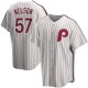 Men's Nick Nelson Philadelphia Phillies Replica White Home Cooperstown Collection Jersey
