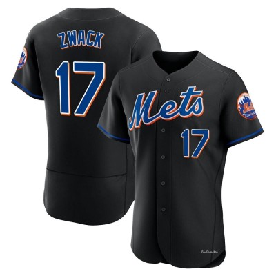 Men's Nick Zwack New York Mets Authentic Black 2022 Alternate Jersey