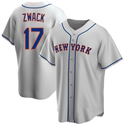 Men's Nick Zwack New York Mets Replica Gray Road Jersey