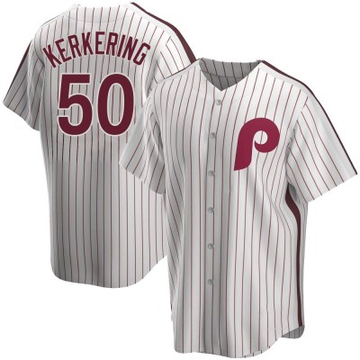 Men's Orion Kerkering Philadelphia Phillies Replica White Home Cooperstown Collection Jersey