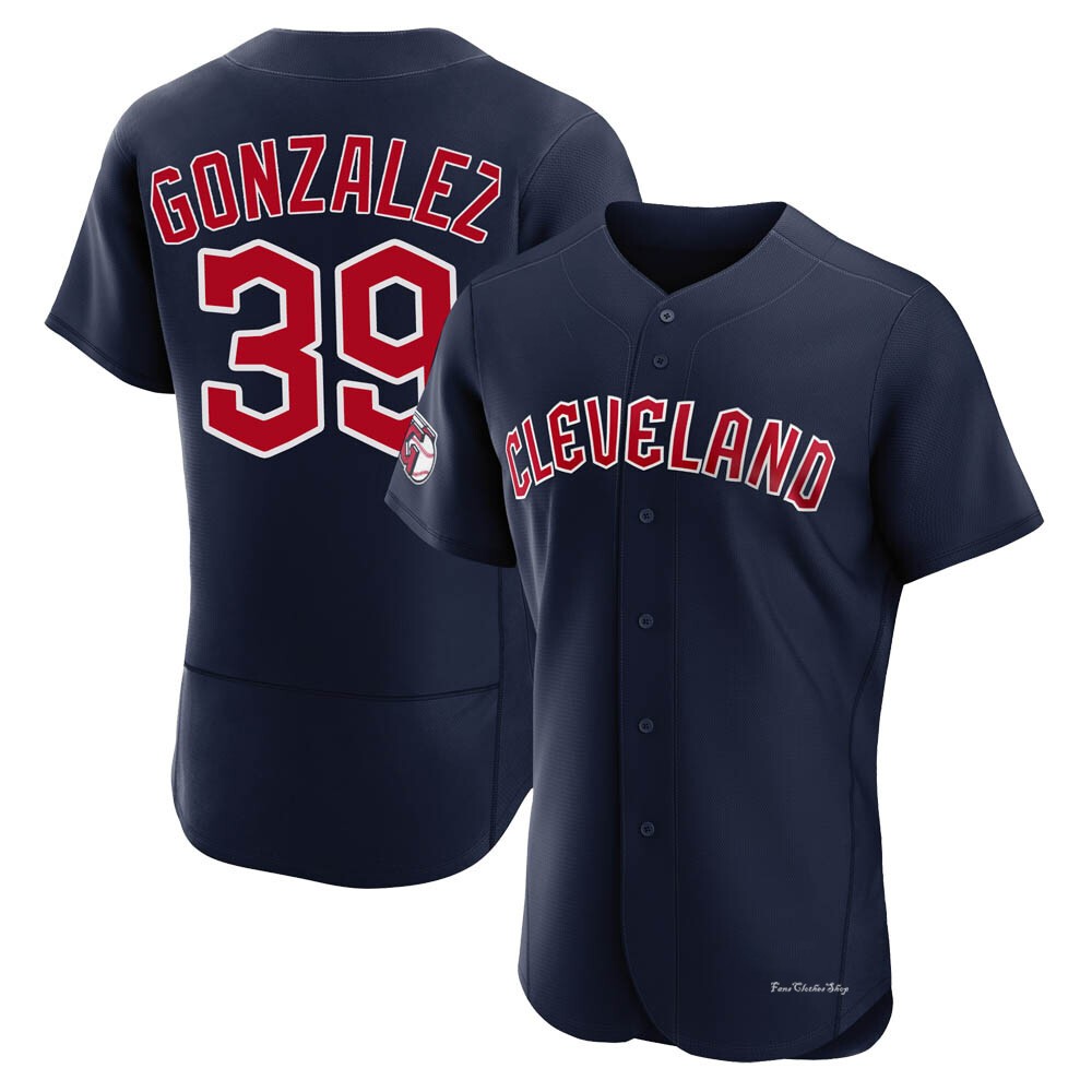 Men's Oscar Gonzalez Cleveland Guardians Authentic Navy Alternate Jersey