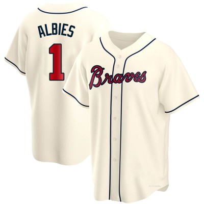 Men's Ozzie Albies Atlanta Braves Replica Cream Alternate Jersey