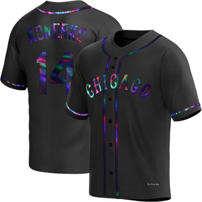 Men's Paul Konerko Chicago White Sox Replica Black Holographic Alternate Jersey