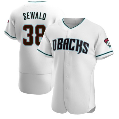 Men's Paul Sewald Arizona Diamondbacks Authentic White/Teal Alternate Jersey