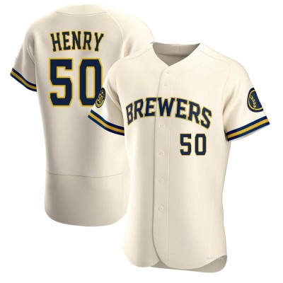 Men's Payton Henry Milwaukee Brewers Authentic Cream Home Jersey