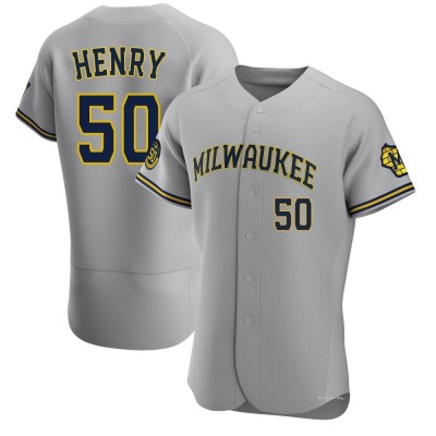 Men's Payton Henry Milwaukee Brewers Authentic Gray Road Jersey