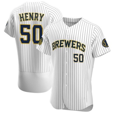 Men's Payton Henry Milwaukee Brewers Authentic White Alternate Jersey
