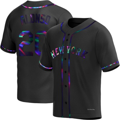Men's Pete Alonso New York Mets Replica Black Holographic Alternate Jersey